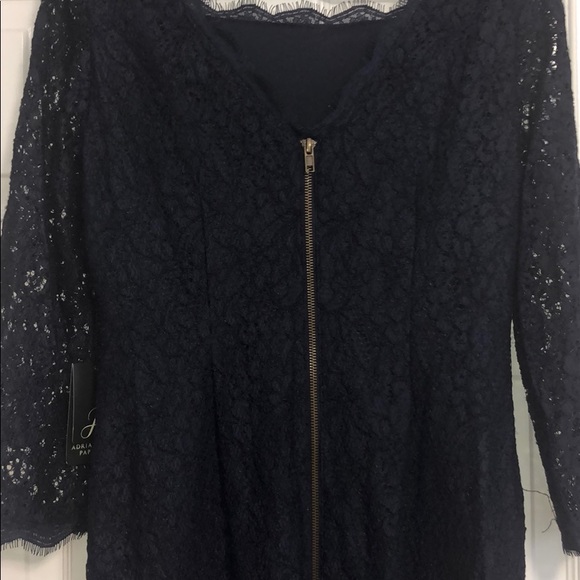 NWT Adrianna Papell 3/4 Sleeve Navy Lace Dress 10 - Picture 4 of 8